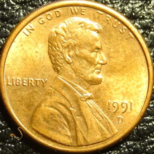 1 цент 1991 D США