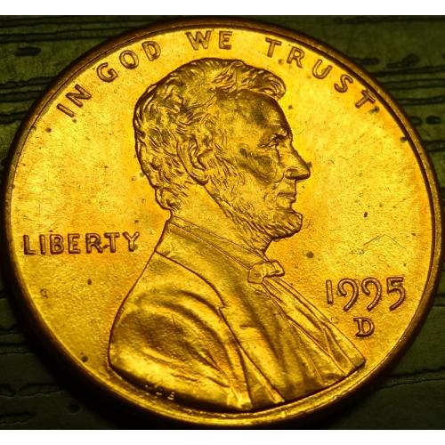 1 цент 1995 D США