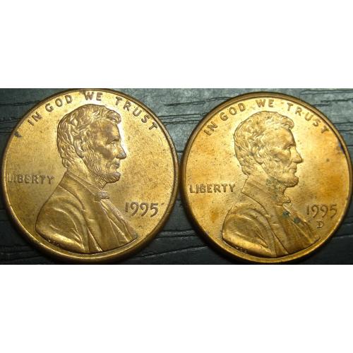 1 цент 1995 США (два різновиди)