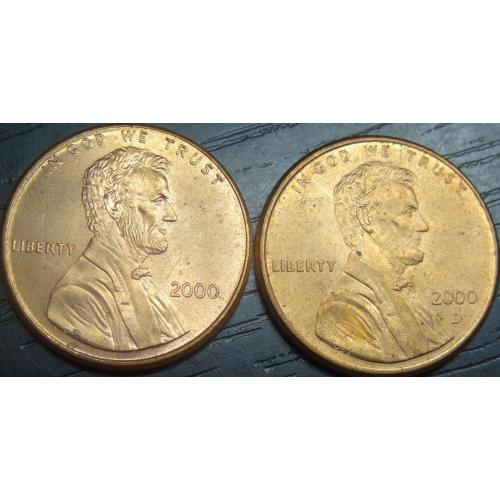 1 цент 2000 США (два різновиди)