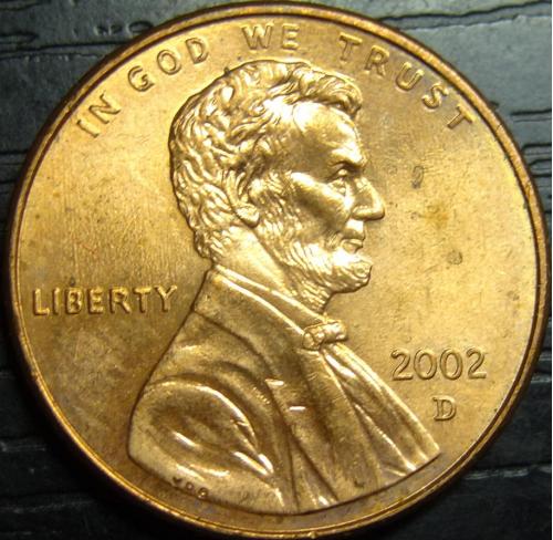 1 цент 2002 D США