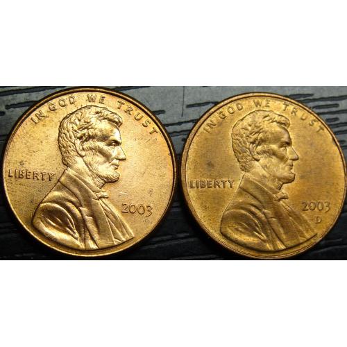 1 цент 2003 США (два різновиди)