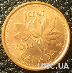 1 цент 2004 Канада новий профіль з королевою