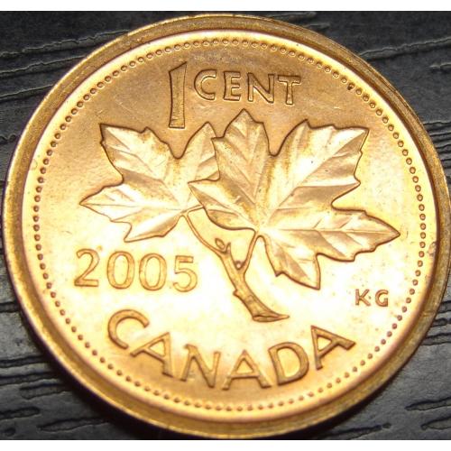 1 цент 2005 Канада цинк (немагніт)