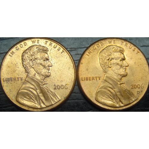 1 цент 2006 США (два різновиди)