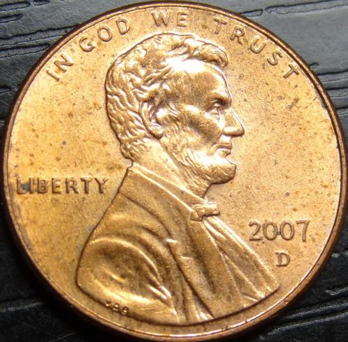 1 цент 2007 D США