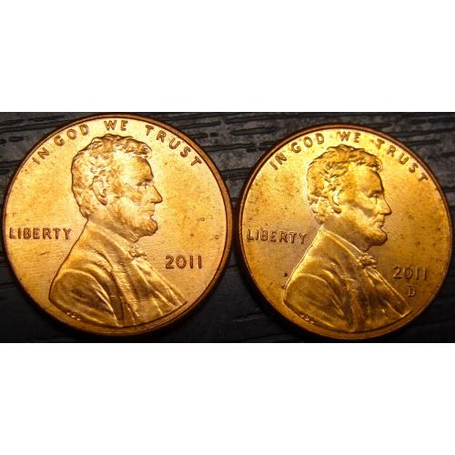 1 цент 2011 США (два різновиди)