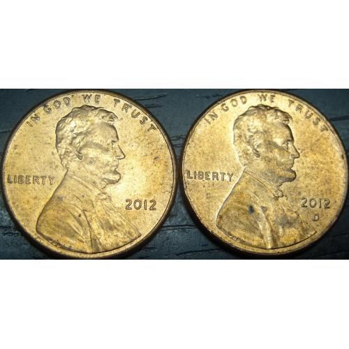 1 цент 2012 США (два різновиди)