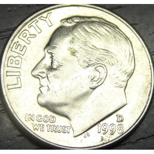 1 дайм 1998 D США