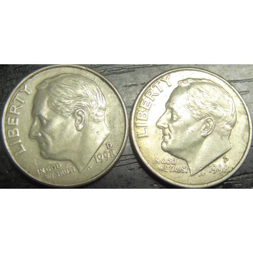 1 дайм 1998 США (два різновиди)