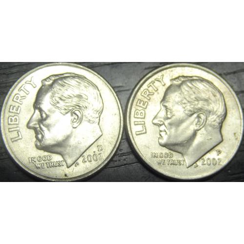 1 дайм 2002 США (два різновиди)