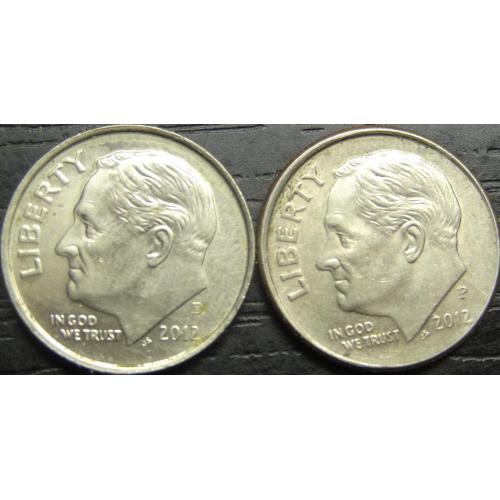 1 дайм 2012 США (два різновиди)