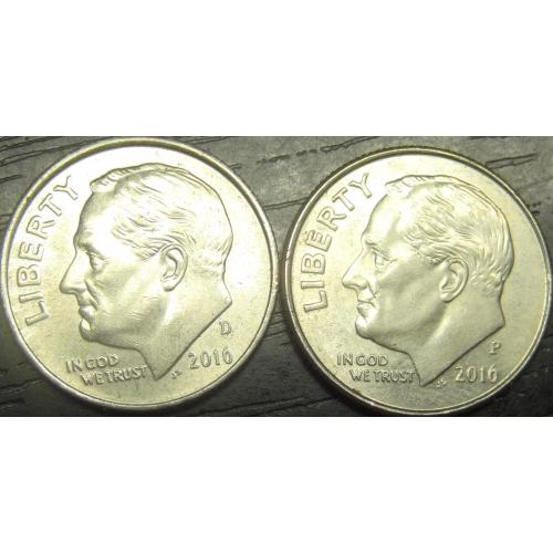 1 дайм 2016 США (два різновиди)