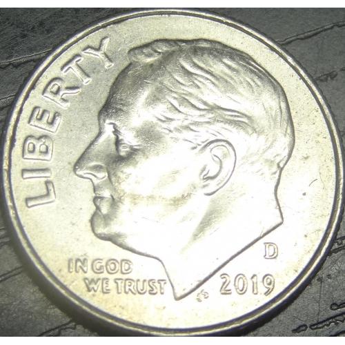 1 дайм 2019 D США