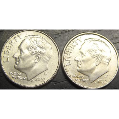 1 дайм 2022 США (два різновиди)