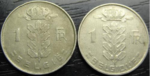 1 франк Бельгія 1963 (два різновиди)