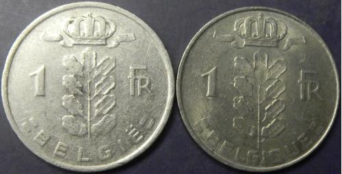 1 франк Бельгія 1977 (два різновиди)