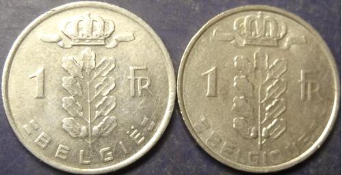 1 франк Бельгія 1980 (два різновиди)