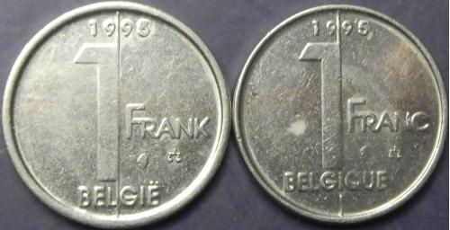 1 франк Бельгія 1995 (два різновиди)