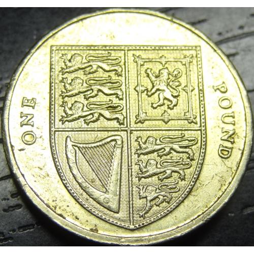 1 фунт 2008 Британія щит (новий тип)