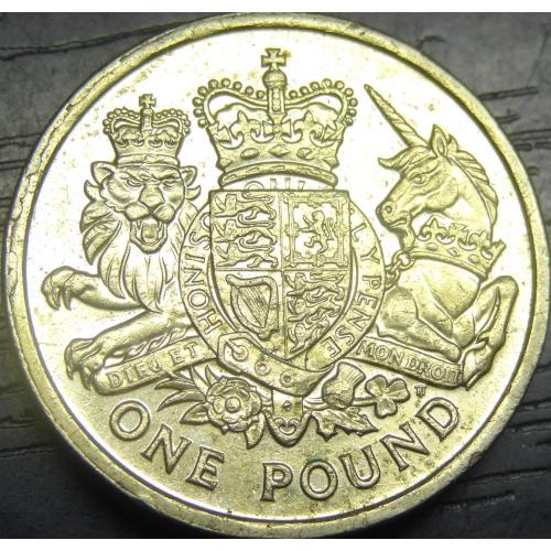 1 фунт 2015 Британія Королівський герб