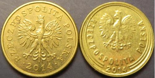 1 грош 2014 Польща (два різновиди)