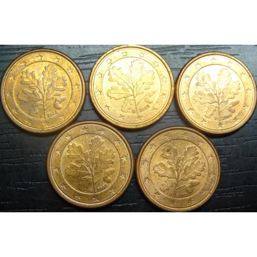 1 євроцент 2005 Німеччина (всі монетні двори)