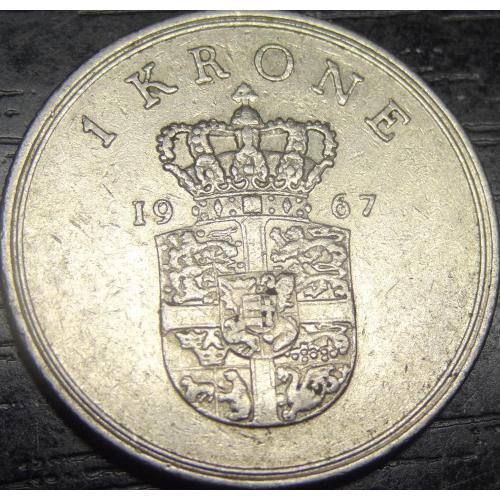 1 крона 1967 Данія