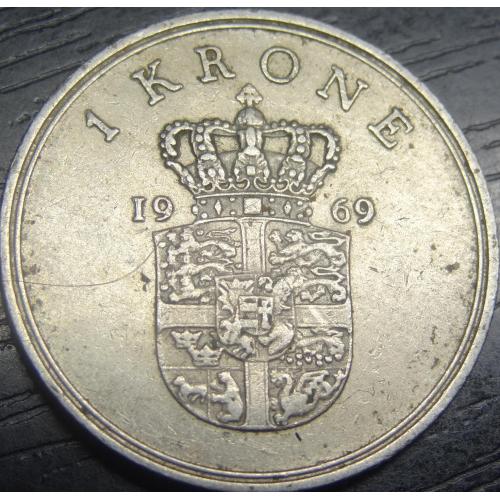 1 крона 1969 Данія