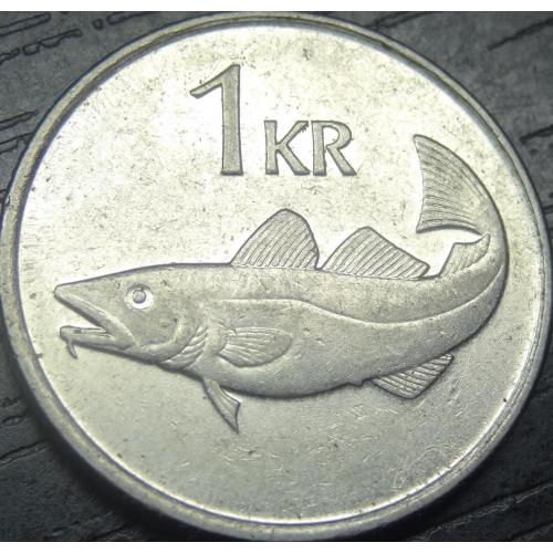 1 крона 1992 Ісландія