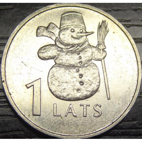 1 лат Латвія 2007 Сніговик