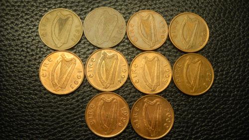 1 пенні Ірландія (порічниця) 10шт, всі різні