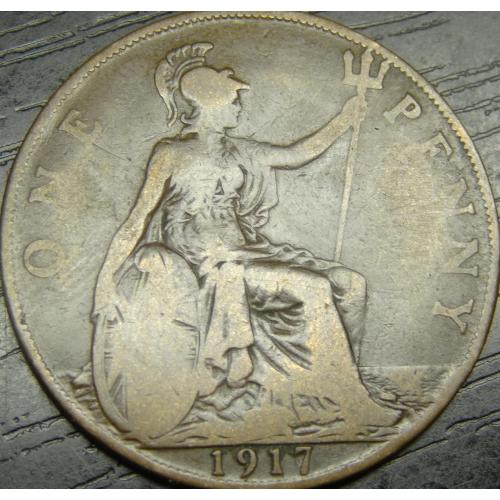 1 пенні Британія 1917