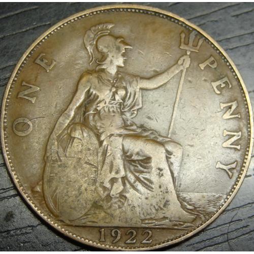 1 пенні Британія 1922