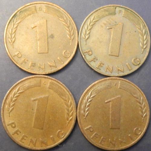 1 пфеніг 1950 ФРН (всі монетні двори)