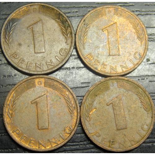 1 пфеніг 1976 ФРН (всі монетні двори)