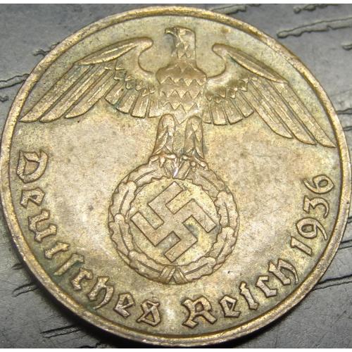 1 рейхспфеніг 1936 G Німеччина рідкісна