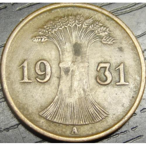1 рейхспфеніг Німеччина 1931 A