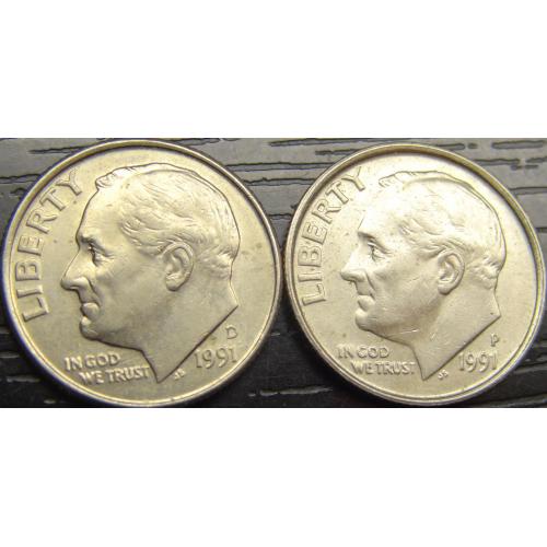 10 центів 1991 США (два різновиди)