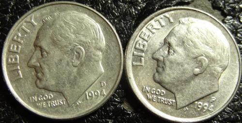 10 центів 1994 США (два різновиди)