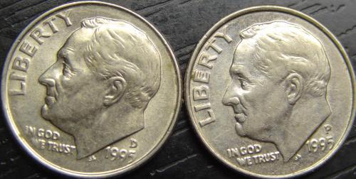 10 центів 1995 США (два різновиди)