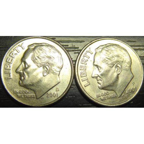 10 центів 2001 США (два різновиди)