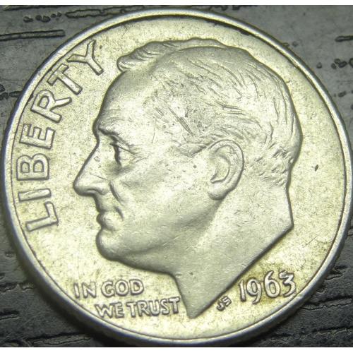 10 центів 1963 D США срібло