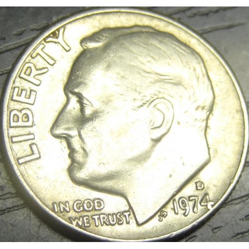 1 дайм 1974 D США