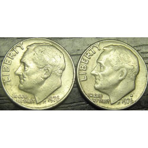 1 дайм 1976 США (два різновиди)