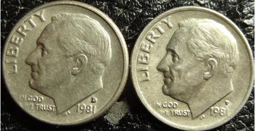 10 центів 1981 США (два різновиди)