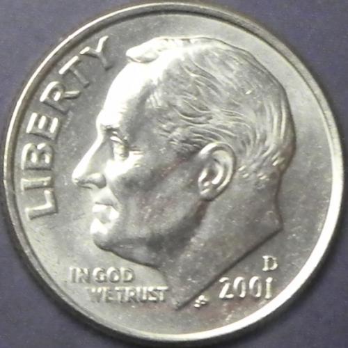1 дайм 2001 D США