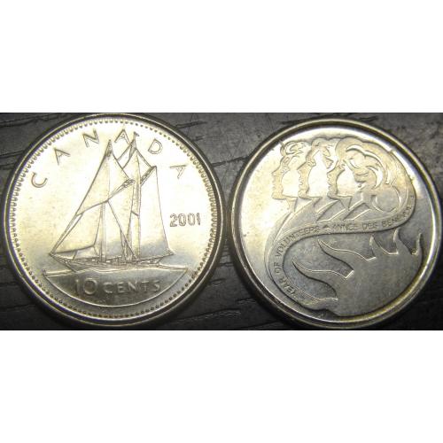 10 центів 2001 Канада (два різновиди)