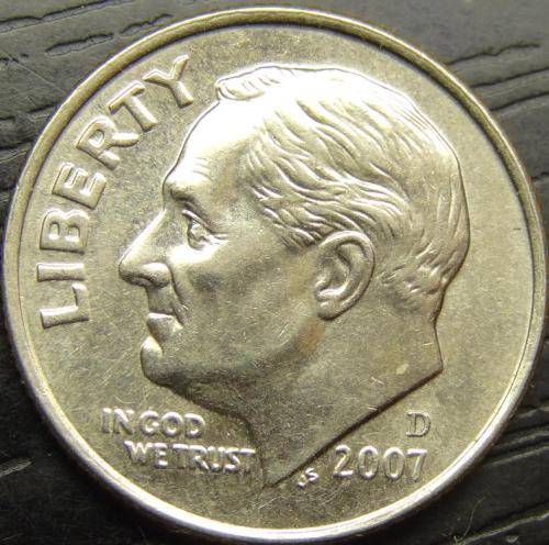 1 дайм 2007 D США