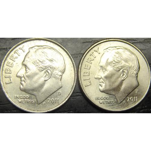 1 дайм 2011 США (два різновиди)